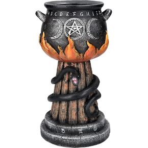 Triple Moon Cauldron Votive Holder Resin Figurine Home Decor