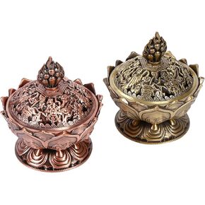 Backflow Smoke Incense,Vintage Backflow Smoke Incense Stick Cone Holder Home Decoration Hot(Bronze)