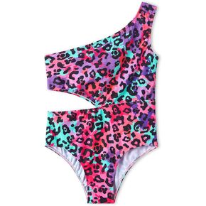 Big Girls Trendy Leopard Print Cutout Swimsuit Bathing Suit for Tweens Size 6X/7 in Saudi Arabia