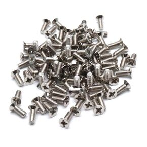 100Pcs M3x8mm Phillips Flat Contersunk Head Bolts Machine Screws Solid Plain Finish 201 Stainless Steel Hardware