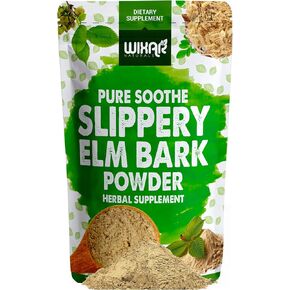 مسحوق لحاء الدردار الزلق من ويكسار - تهدئة صحة الجهاز الهضمي، والتهاب الحلق، والارتجاع الحمضي - مصنوع من اللحاء الداخلي، مزيج طبيعي وخالي من الغلوتين، خالٍ من الكائنات المعدلة وراثيًا، صديق للنباتيين - مسحوق مكمل عشبي - 5 أونصة in Kuwait