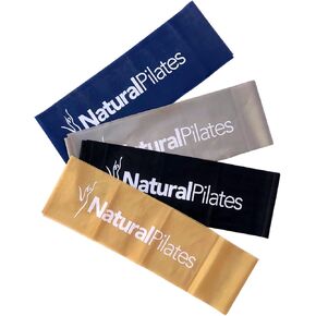 Natural Pilates Flex Bands 4 Levels of Resistance Bands, Exercise Bands for Physical Therapy, Yoga, Pilates Bands, Rehab Bands, Elastic bands for workout