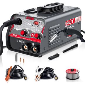 AWT 140Amp MIG Welder Flux Core MIG Welder/Stick/Lift TIG 3 in 1 Welding Machine, Welder Machine 110V With Synergy IGBT Inverter, Portable Gasless Welder Equipment
