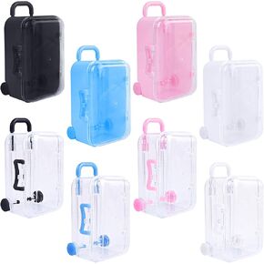 AUEAR, 8 Pack Mini Suitcase Party Favor Box Plastic Travel Jewelry Candy Boxes for Wedding Birthday