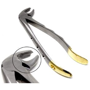 Dental Extracting Extraction Serrated Forceps Mead MD4, for 1st, 2nd, 3rd Lower Molar, Premium Quality Gold Handle, Stainless Steel