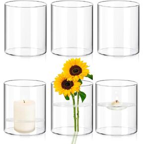 12 Pack Glass Cylinder Vases for Centerpieces,Wedding Flower Vase Centerpieces for Tables,10 Inch Glass Cylinder Vase for Flowers Decor, Table Shelf, Floating Candle and Home Decor