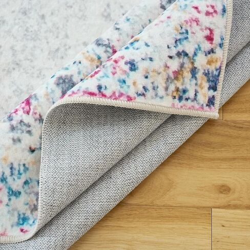 Machine Washable Rug 4' x 6' Vintage Design Washable Area Rugs with Non Slip Rugs for Living Room Bedroom Traditional Woven Rug Carpet Stain Resistant Dining Home Office Boho Rug in Saudi Arabia