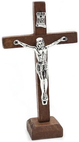 ZhangyiHot Crucifix Wall Cross Wooden Catholic Cross With Stand Religious Christian Standing Cross Church Home Ornaments For Prayers Wall Crosses Accents(ZS319) in Saudi Arabia