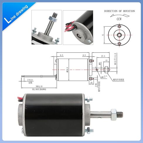 High Torque DC Motor 12V/24V, DIY Project Quiet Motor Permanent Magnet Motor with Cable Connector for Electric Motors and Generators, 30W CW/CCW 3500/7000RPM Motor (Round Shaft) in Saudi Arabia