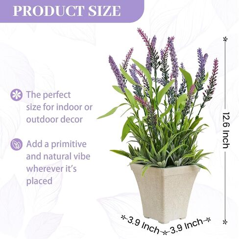 Artificial Flowers Potted, 12.2'’ Flower Arrangement w/Daisy & Lavender in Metal Pot, Fake Plants for Home Wedding Restaurant Dinner Decoration Shelf Table, White & Green in Saudi Arabia