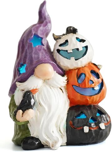 Hodao Halloween Gnome Pumpkin Exquisite Fall Swedish Elf Dwarf Figurines-Table Gnomes Pumpkin Decorations for Indoor Home Decor-Perfect Addition to Your Halloween Decor (Color 1) in Saudi Arabia