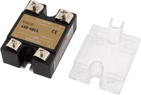 Uxcell ASH-40VA 470Kohm 2W إلى 24-480VAC 40A مرحلة واحدة الحالة الصلبة تتابع المقاومة الجهد المنظم in Kuwait