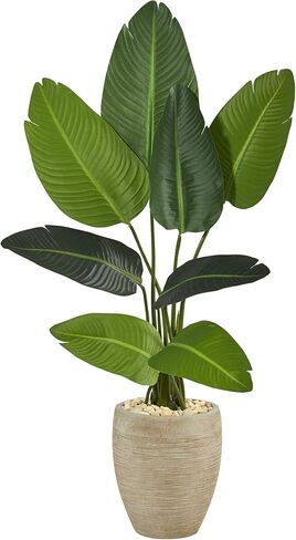 Nearly Natural 50in. Travelers Palm Artificial Tree in Sand Colored Planter in Saudi Arabia