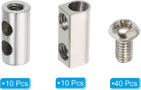PATIKIL Wire Rope Clips, 1 Set/20Pcs Steel Cable Clamps 3mm 3.5mm Double Holes Wire Lock Rope Fittings Clip with M3/M4 Screws for Cable in Saudi Arabia