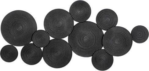 CosmoLiving by Cosmopolitan Metal Plate Home Wall Decor Wall Sculpture with Textured Circles, Wall Art 49" x 3" x 24", Gold in Saudi Arabia
