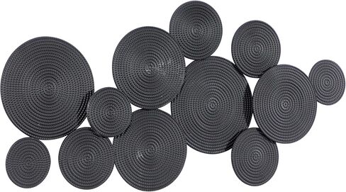 CosmoLiving by Cosmopolitan Metal Plate Home Wall Decor Wall Sculpture with Textured Circles, Wall Art 49" x 3" x 24", Gold in Saudi Arabia
