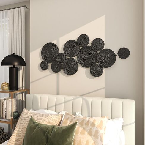 CosmoLiving by Cosmopolitan Metal Plate Home Wall Decor Wall Sculpture with Textured Circles, Wall Art 49" x 3" x 24", Gold in Saudi Arabia