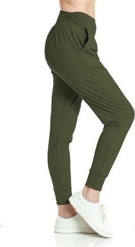 سروال طماق اليوغا للسيدات من Leggings Depot فضفاض مناسب للتمرين مع جيوب in Kuwait