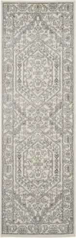 SAFAVIEH Adirondack Collection Runner Rug - 2'6" x 6', Ivory & Silver, Oriental Medallion Design, Non-Shedding & Easy Care, Ideal for High Traffic Areas in Living Room, Bedroom (ADR108B) in Saudi Arabia