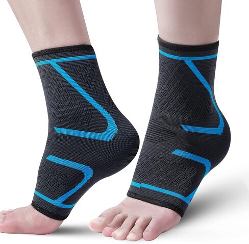 Achiou Ankle Brace for Women & Men, Ankle Compression Sleeve & Ankle Support Socks (Pair) for Plantar Fasciitis, Arch Support, Sprained Ankle, Achilles Tendonitis, Heel Spurs, Joint Pain (Black, Large) in Saudi Arabia