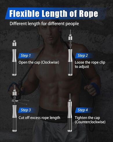 Speed Jump Rope for Exercise - Adjustable Skipping Rope for Men Women Fitness with Alloy & Silicone Handles and Steel Rope for Home Gym Workout Outdoor in Saudi Arabia