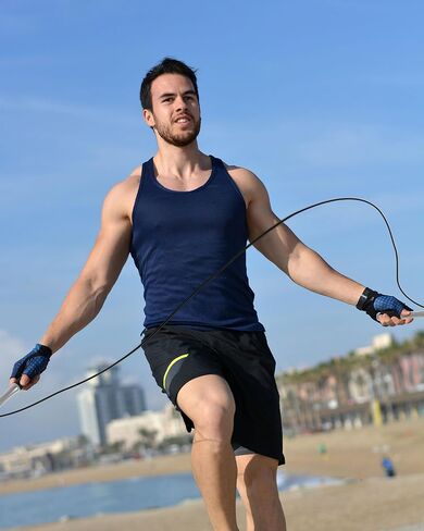 Speed Jump Rope for Exercise - Adjustable Skipping Rope for Men Women Fitness with Alloy & Silicone Handles and Steel Rope for Home Gym Workout Outdoor in Saudi Arabia