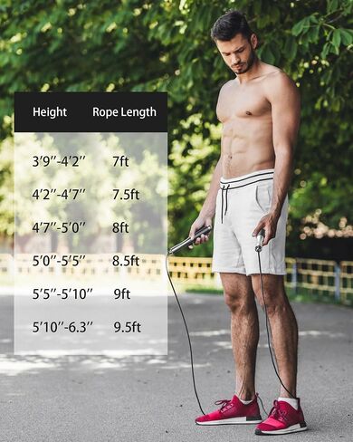 Speed Jump Rope for Exercise - Adjustable Skipping Rope for Men Women Fitness with Alloy & Silicone Handles and Steel Rope for Home Gym Workout Outdoor in Saudi Arabia