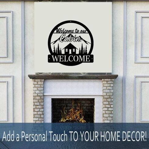 Deer Welcome Slogan Signs for A Cabin Store Sign Deer Black Metal Black Metal Wall Art Plaque Home Decor Outdoor Metal Wall Art Gift for Housewarming Metal Welcome Sign Deer in Saudi Arabia