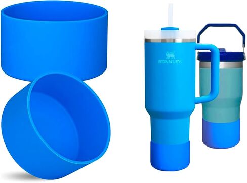 2 Pcs WHITE Protective Bottle Cup Bottom Bumper Cover & Boot Sleeve for Stanley Quencher, Tumbler, for IceFlow 20oz 30oz, and Compatible with Hydro Flask (WHITE) in Saudi Arabia