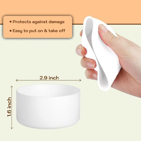 2 Pcs WHITE Protective Bottle Cup Bottom Bumper Cover & Boot Sleeve for Stanley Quencher, Tumbler, for IceFlow 20oz 30oz, and Compatible with Hydro Flask (WHITE) in Saudi Arabia