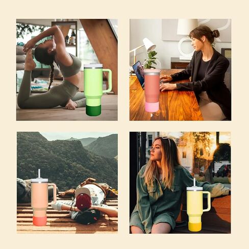 2 Pcs WHITE Protective Bottle Cup Bottom Bumper Cover & Boot Sleeve for Stanley Quencher, Tumbler, for IceFlow 20oz 30oz, and Compatible with Hydro Flask (WHITE) in Saudi Arabia