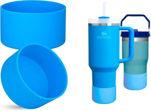 2 Pcs WHITE Protective Bottle Cup Bottom Bumper Cover & Boot Sleeve for Stanley Quencher, Tumbler, for IceFlow 20oz 30oz, and Compatible with Hydro Flask (WHITE) in Saudi Arabia