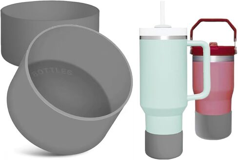 2 Pcs WHITE Protective Bottle Cup Bottom Bumper Cover & Boot Sleeve for Stanley Quencher, Tumbler, for IceFlow 20oz 30oz, and Compatible with Hydro Flask (WHITE) in Saudi Arabia