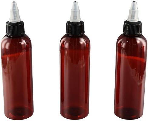 6Pcs 4 oz Refillable Bottles, 120ml Amber Bottle, Dispensing Squeeze Bottles, Empty Plastic Container with Twist Open Cap for Liquids, Oils in Saudi Arabia