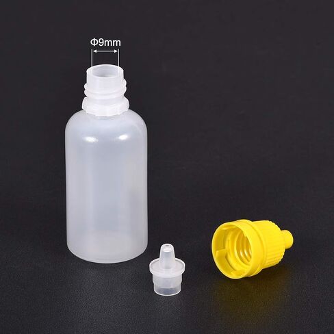 uxcell Plastic Dropper Bottles, 20ml/0.68 oz Empty Squeezable Dropper Bottle with Cap, Black, Pack of 20 in Saudi Arabia