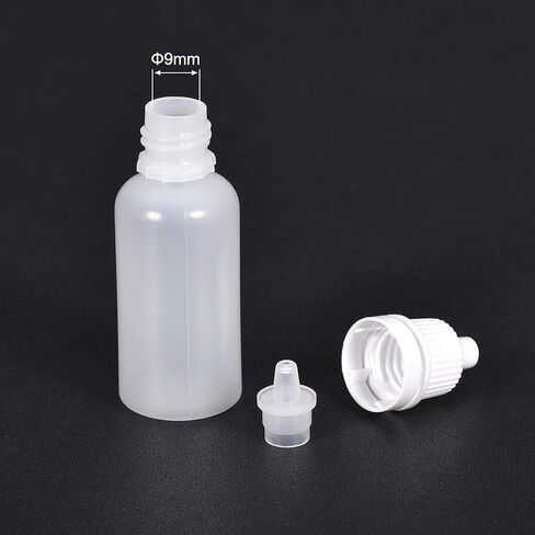 uxcell Plastic Dropper Bottles, 20ml/0.68 oz Empty Squeezable Dropper Bottle with Cap, Black, Pack of 20 in Saudi Arabia