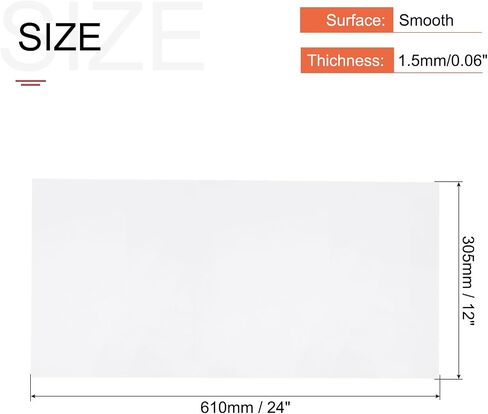 MECCANIXITY ABS Plastic Sheet 12 Inch x 8 Inch x 0.06 Inch ABS Styrene Sheets for Building Model DIY Crafts Panel White 2 Pcs in Saudi Arabia