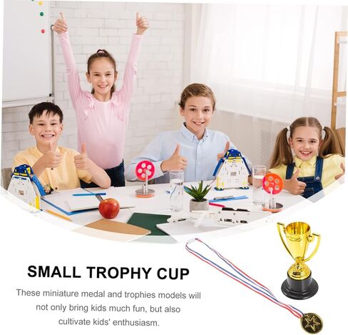 INOOMP 8 قطع من الأكواب الذهبية البلاستيكية الصغيرة جوائز وجوائز تذكارية ميداليات المركز الأول للأطفال، لعبة جوائز للأطفال، ميداليات تذكارية للحفلات للأطفال، ألعاب الأطفال السائبة، ملحقات الأطفال in Kuwait