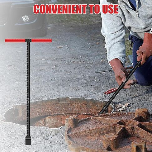 36 Inch Water Meter Key Wrench,Water Shut Off Tool,Enforced Steel T-Handle,4-Way Multi-Functional Utility Key,Shutoff Valve Tool (36 Inch) in Saudi Arabia