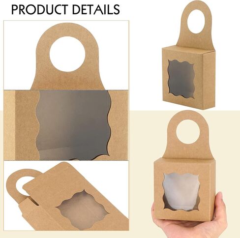 صندوق فارغ مكون من 30 قطعة من ReignSword مع نافذة مربعة، صندوق زجاجات كرافت معلق، صناديق هدايا لشماعات زجاجات النبيذ (أسود) in Kuwait