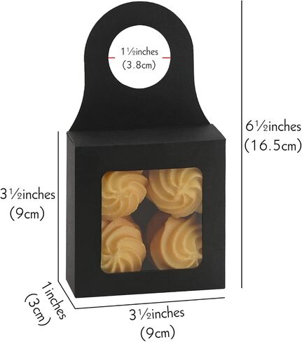 ReignSword 30 Pack Wine Hanger Empty Box with Square Window, Hanging Kraft Bottle Box, Wine Bottle Hanger Favor Boxes (Black) in Saudi Arabia