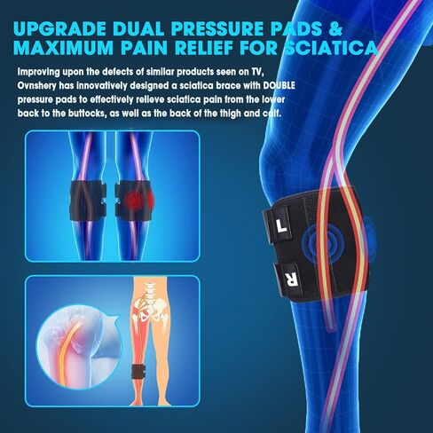Sciatica Pain Relief Devices Brace, Sciatica Ease Nerve Pain Relief Brace for Men Women, Upgraded Knee Braces with Dual Pressure Pads for Maximum Lower Back Pain Relief in Saudi Arabia