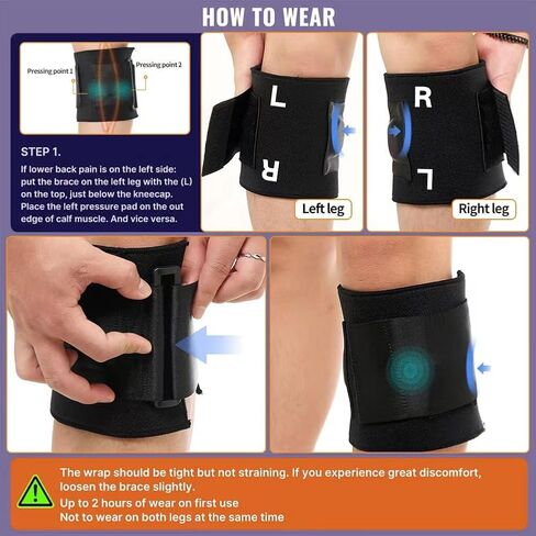 Sciatica Pain Relief Devices Brace, Sciatica Ease Nerve Pain Relief Brace for Men Women, Upgraded Knee Braces with Dual Pressure Pads for Maximum Lower Back Pain Relief in Saudi Arabia