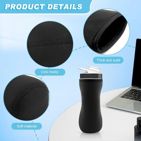 غطاء 22oz لزجاجة مياه Cirkul - قطعتان من أكمام زجاجة المياه، يناسب الزجاجات البلاستيكية والفولاذ المقاوم للصدأ 22oz، غطاء زجاجة مياه من النيوبرين، غطاء معزول in Kuwait