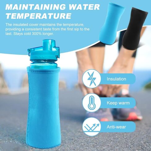 غطاء 22oz لزجاجة مياه Cirkul - قطعتان من أكمام زجاجة المياه، يناسب الزجاجات البلاستيكية والفولاذ المقاوم للصدأ 22oz، غطاء زجاجة مياه من النيوبرين، غطاء معزول in Kuwait