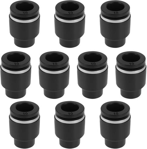 10PCS 10mm OD Push to Connect Fitting Pneumatic Cap Tubing Quick Cap Plug Fitting Air Tool Accessories for Pipe Tube(Black) in Saudi Arabia