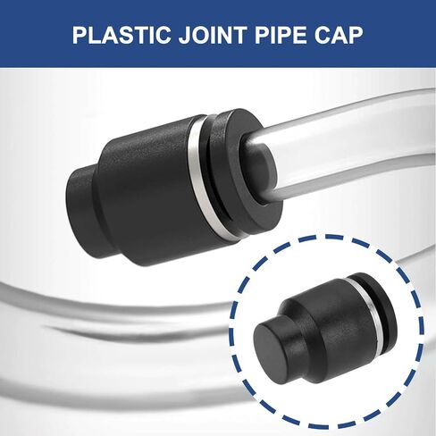 10PCS 10mm OD Push to Connect Fitting Pneumatic Cap Tubing Quick Cap Plug Fitting Air Tool Accessories for Pipe Tube(Black) in Saudi Arabia