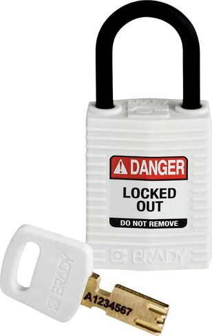 Brady SafeKey Lockout Padlock - Nylon - Orange - 1.0" Plastic Shackle Vertical Clearance - Keyed Different in Saudi Arabia