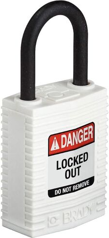 Brady SafeKey Lockout Padlock - Nylon - Orange - 1.0" Plastic Shackle Vertical Clearance - Keyed Different in Saudi Arabia