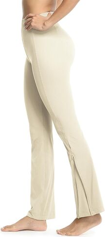 سراويل اليوغا النسائية من icyzone، سراويل ضيقة مضلعة للتحكم في البطن للتمرين وصالة الألعاب الرياضية والجري in Kuwait